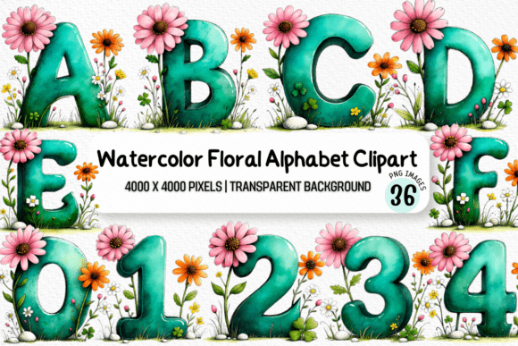 Download Whimsical Flower Alphabet Clipart Bundle - Premium Resources