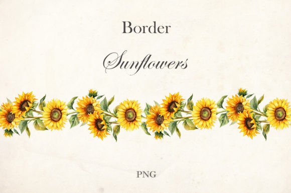 Download Watercolor Sunflowers Border - Border Collection